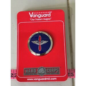 Vanguard Hard Corps Winged Propeller Military Insignia Pin Blue Enamel Silver